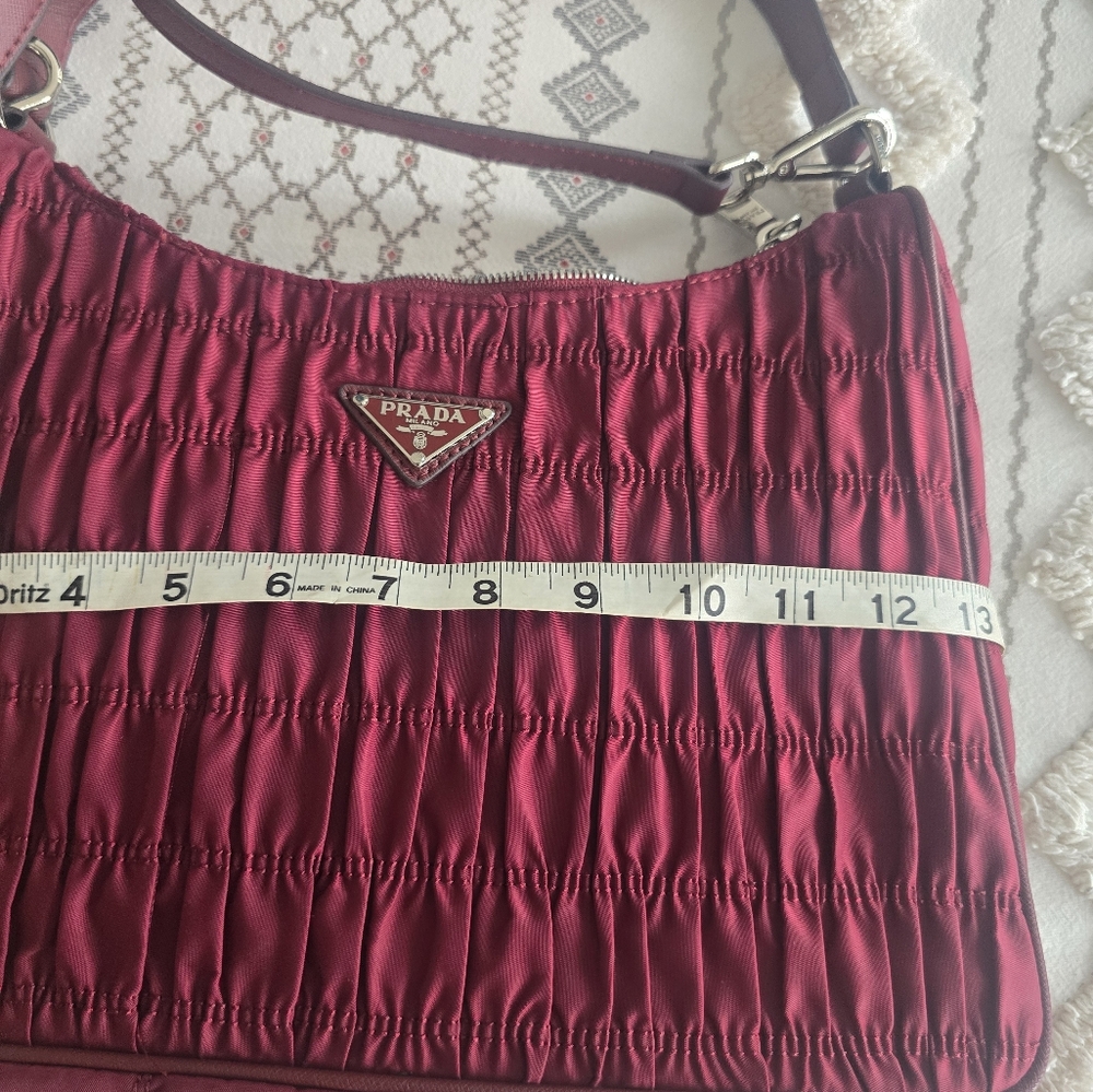Prada Fabric and Leather Pink Handbag. - Picture 10 of 17